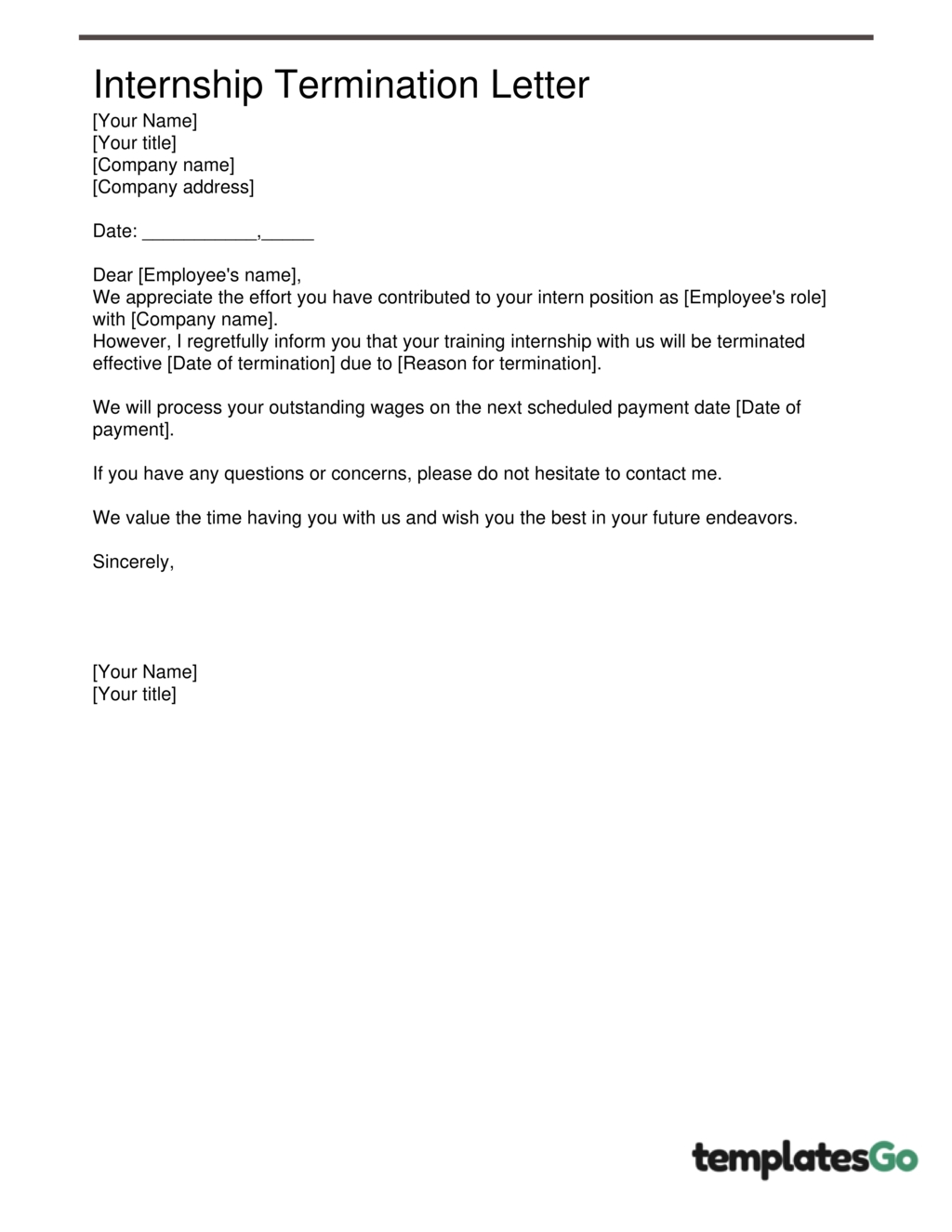 Top Free Samples Contract Employee Termination Letter Company Needs