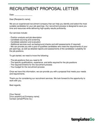 Approachable Recruitment Proposal Letter