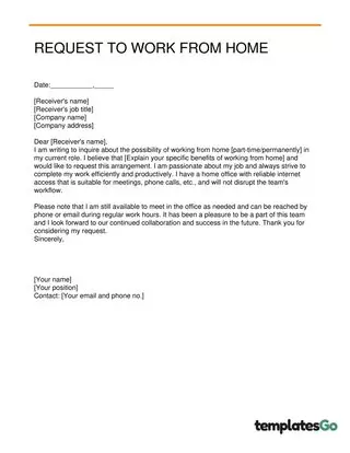 Basic Request to Work From Home Letter