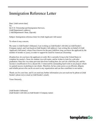 Immigration Reference Letter For Intern Studying Master