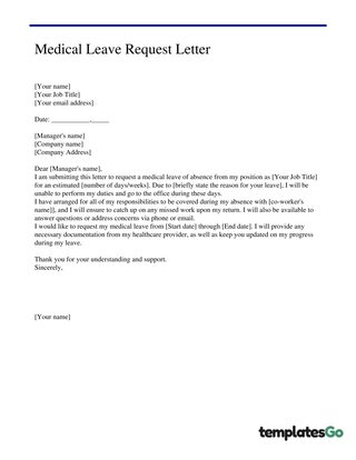 Medical Leave Request Letter