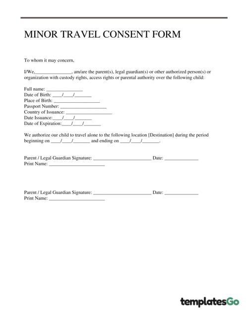 travel consent form germany