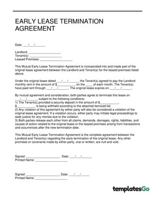 Early Lease Termination Agreement