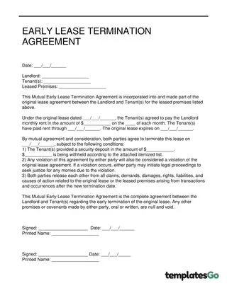 Early Lease Termination Agreement