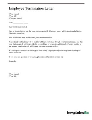 Remote Employee Termination Letter