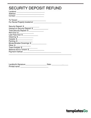 Security Deposit Return Form