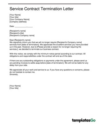 Service Contract Termination Letter