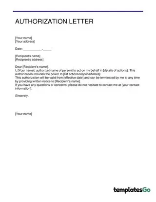 Simple Authorization Letter 