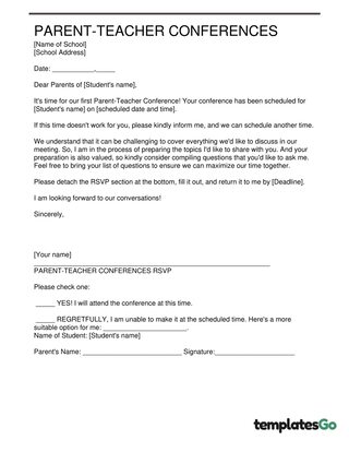 Generate A Parent Teacher Conference Letter Easily & Free