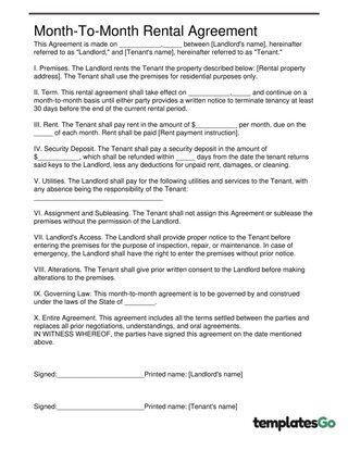Month-to-Month Rental Agreement – Pros&Cons