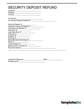 Security Deposit Return Letter with Time-Saving Templates