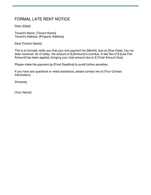 Late Rent Notice Free Template and Guideline Late Rent Notice Free Template and Guideline