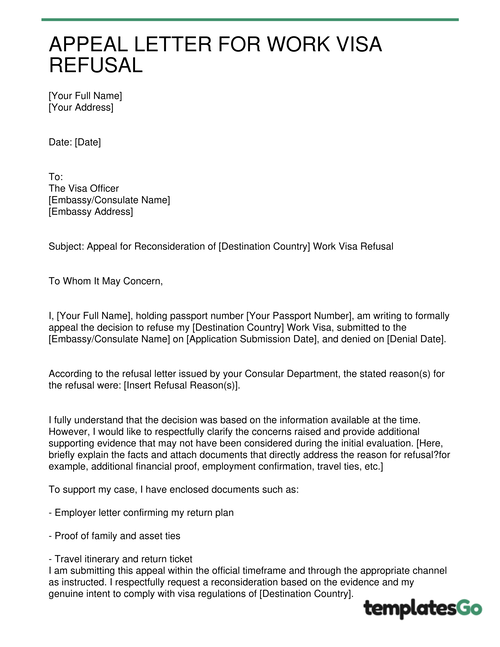 Appeal Letter For Student Visa Refusal