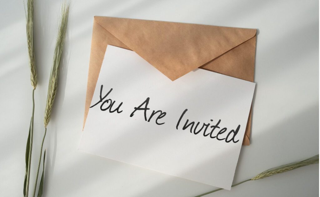 You are invited in a letter photo 