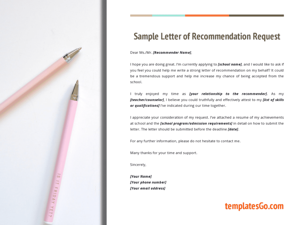 request for letter of recommendation from professor template  created by templatesgo.com