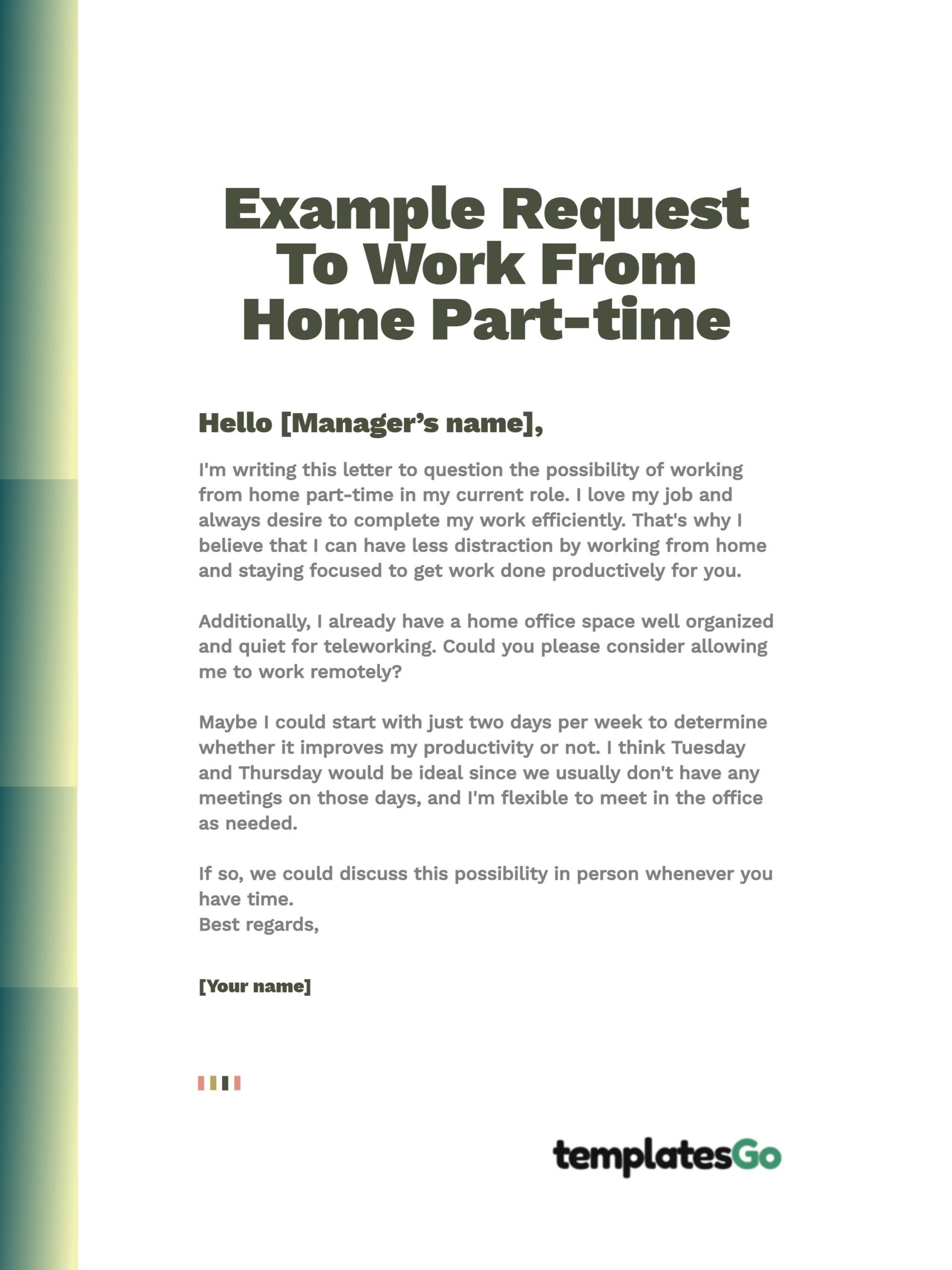 Work Remotely Tips Samples Request To Work From Home