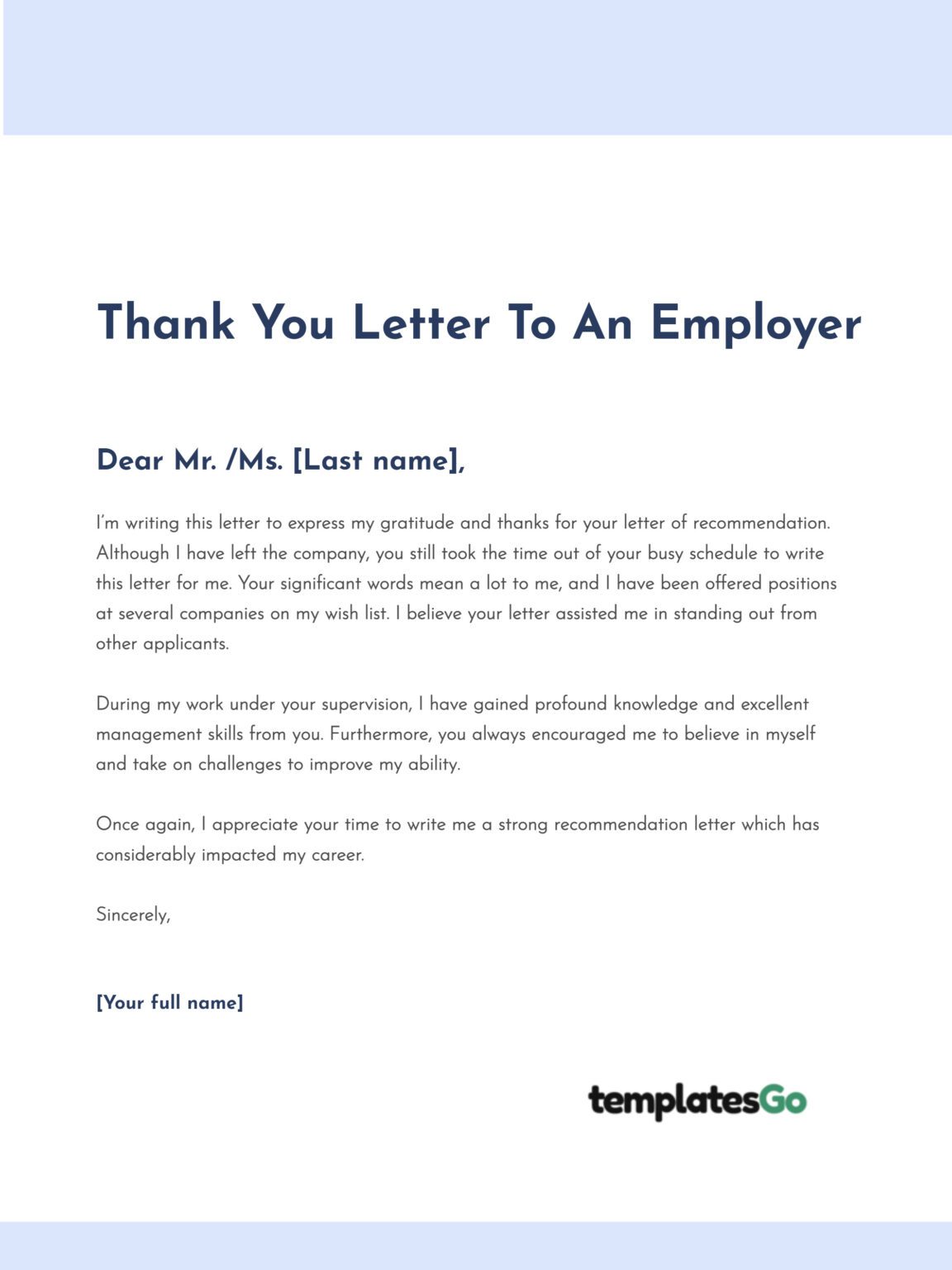 Make Your Free Thank You Letter