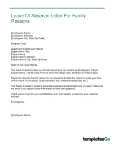 Leave Of Absence Letter Request (With Template Examples)