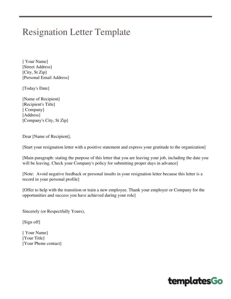 How To Write A Resignation Letter With Editable Templates