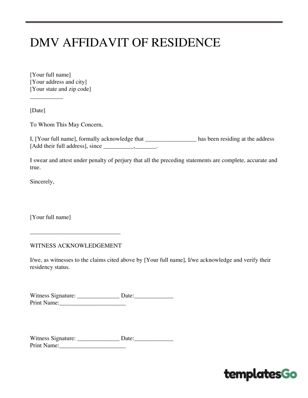 Proof Of Residency Letter - 5 + Legal Templates