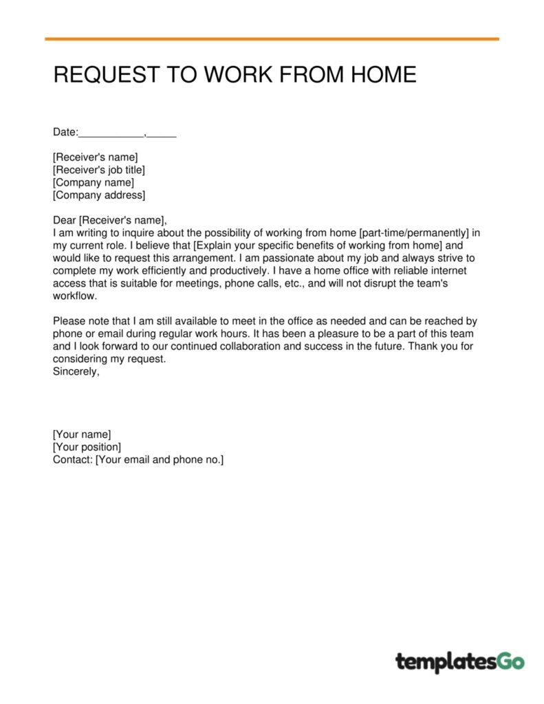 Work Remotely Tips Samples Request To Work From Home