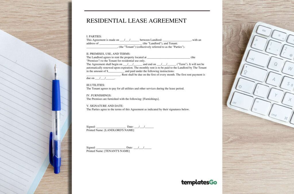 rental lease agreement template