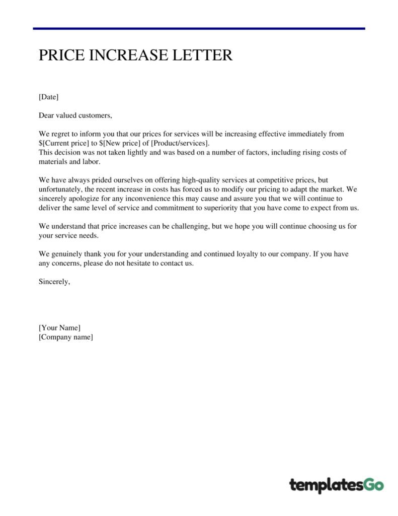 Price Increase Letters How To Inform Your Clients Professionally