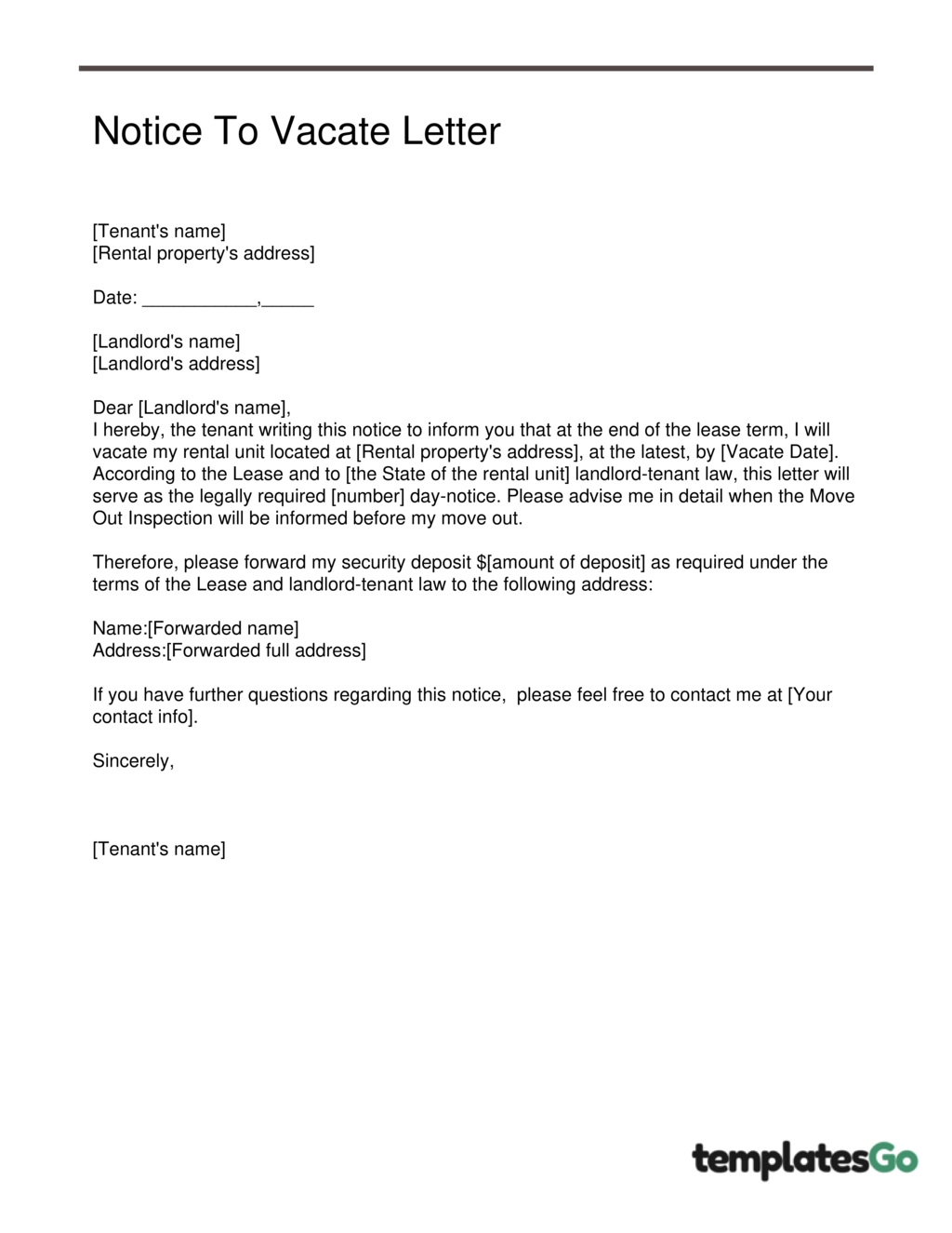 Notice To Vacate From Tenant How To Do It Right 