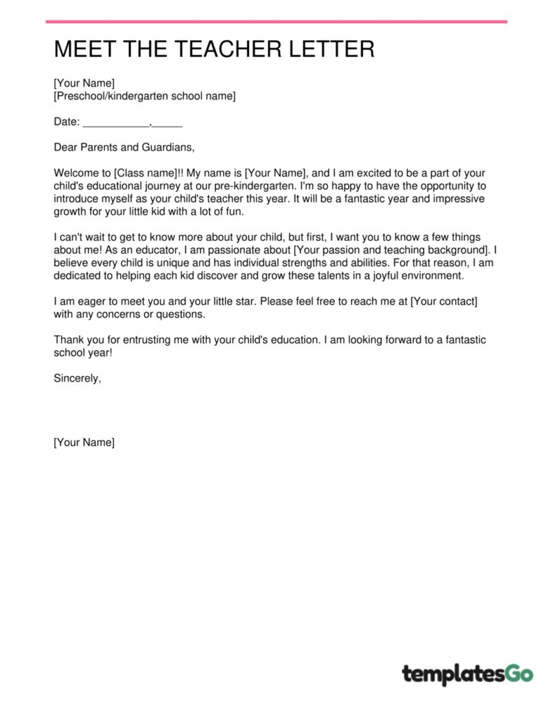 special education teacher introduction letter to parents template