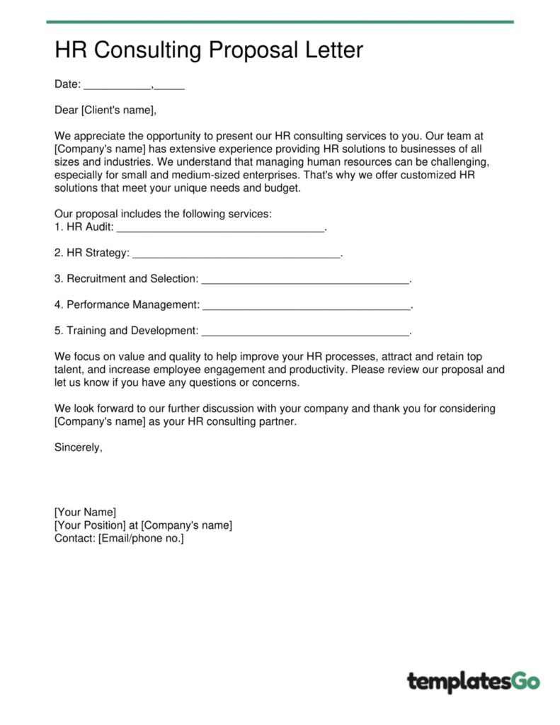 hr consultancy proposal letter to edit easily