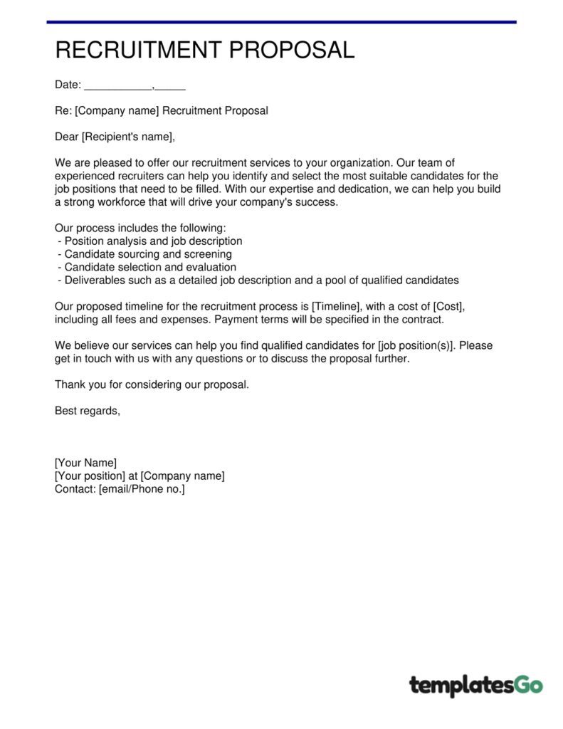 Recruitment Proposal Letter template to customize easily