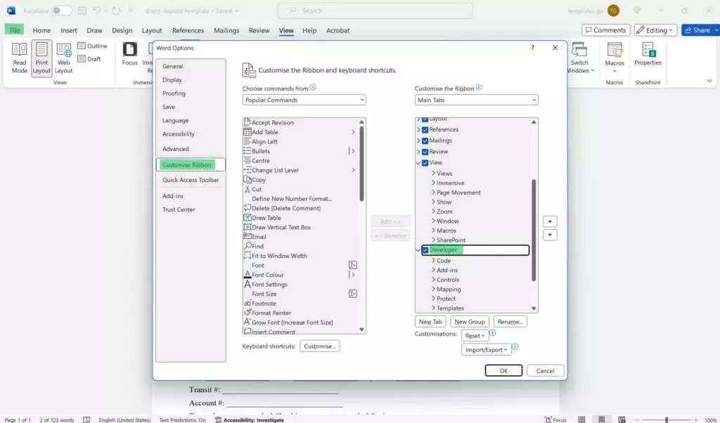 How to make a Word document fillable with MS Word.